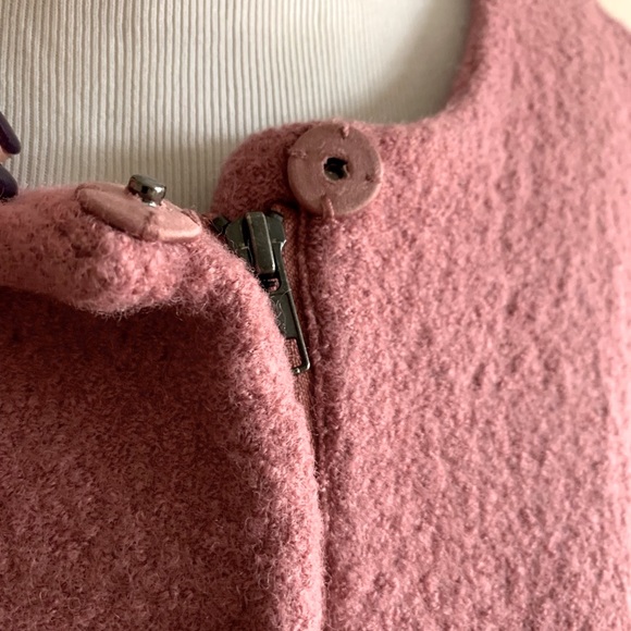 Max Studio Pink Wool Blend Long Line Zip Down Jacket Blazer Size Large - Picture 10 of 12